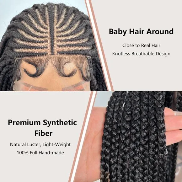 [36 INCH] 13x6 Knotless Box Braided Wig - Picture 2 of 7